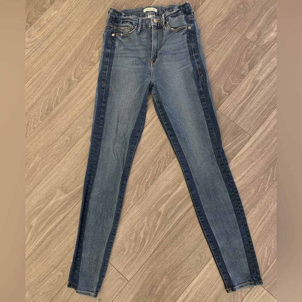 Good American high waist skinny fit jean with side stripe detail